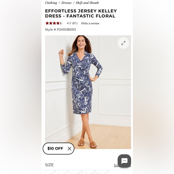Talbots Dresses & Skirts - NWT! Talbots Effortless Jersey Kelley Dress, Navy Floral, Large